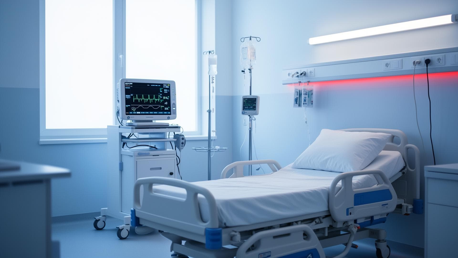 Modern hospital room with medical equipment